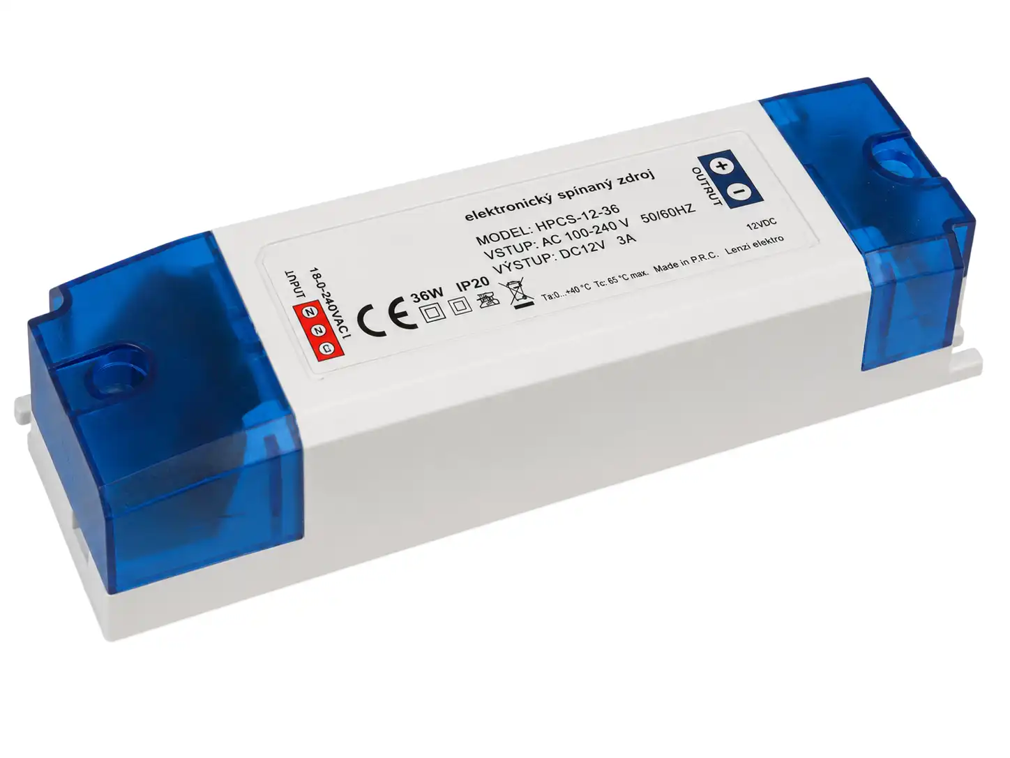LED napájecí zdroj 12V 36W 3A IP20 nábytkový PLCS pro vnitřní LED instalace
